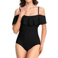 thumbnail image 6 of Csndyce Women's Ruffled One Piece Swimsuits off Shoulder Tummy Control Halter Bathing Suit Female, 6 of 7