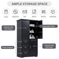 thumbnail image 5 of Oversized Storage Cabinet with 3 Adjustable Shelves&3 Drawers, 62.2" Kitchen Pantry Storage Cabinet with Doors, 6-Tier Tall Steel Cabinet Locker for Kitchen, Living Room, Dining Room, Black, 5 of 9