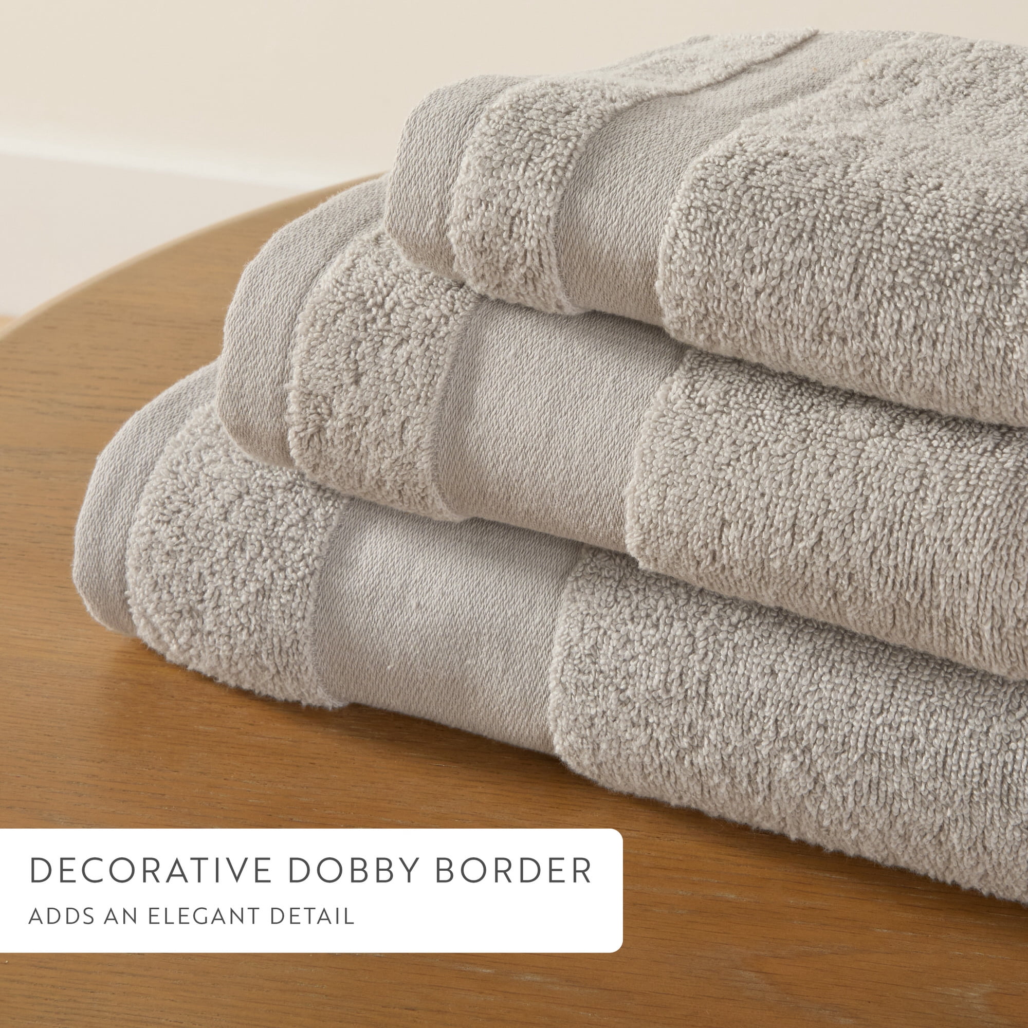 6-Pack Bathroom Essentials Bath Towel Set in Light Gray - Soft and Absorbent for Quick Drying by Comfort Canopy
