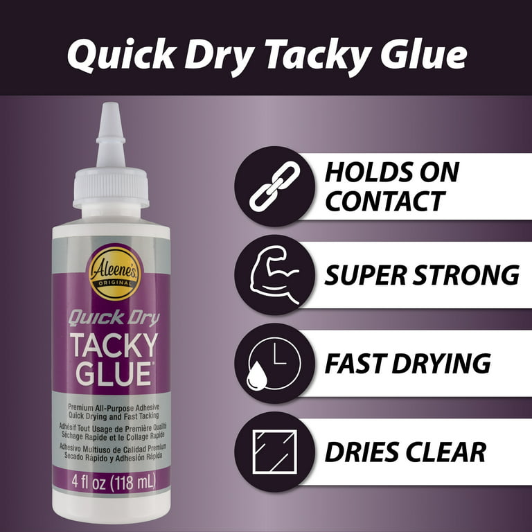 Quick Dry Tacky Glue – Ultra Strong Drying Permanent Craft Glue (Single  Bottle, 4 FL OZ)
