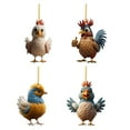 thumbnail image 5 of Riguas Christmas Tree Chicken Shape Ornament Realistic Appearance Cartoon Hanging Pendant Car Key Ring Decoration Gift, 5 of 7