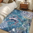 thumbnail image 4 of Rectangle Area Rugs 2.7 x 5 Ft, Purple Octopus Coastal Non-Slip Residential Carpet, Summer Beach Seahorse Jellyfish Coral Indoor Crawling Mats Runner Rugs for Living Room/Dining Room/Bedroom, 4 of 8