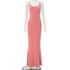 thumbnail image 4 of Vestido Largo Con Cola De Pez Vestido ajustado sin espalda Estilo lounge sexy Color sólido Traje diario (Rosa XS) Ygjytge para Mujer Rosa T M, 4 of 9