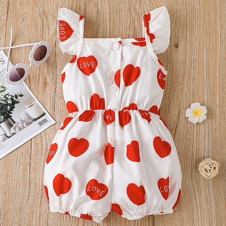 

TOWED22 Outfits For Boy Toddler Baby Neutral Outfits Sleeveless Shorts Romper Overall Jumpsuit Plain Summer Clothes Red
