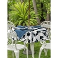 thumbnail image 3 of Outdoor Tablecloth with Umbrella Hole for Patio/Picnic/Party/Camping, Dense Soccer Balls Waterproof Table Cloth Round Cover Washable, Black White Footballs (Dia 54"), 3 of 9