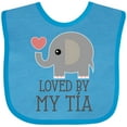 thumbnail image 3 of Inktastic Tia Loves Me Baby Elephant Boys or Girls Baby Bib, 3 of 4