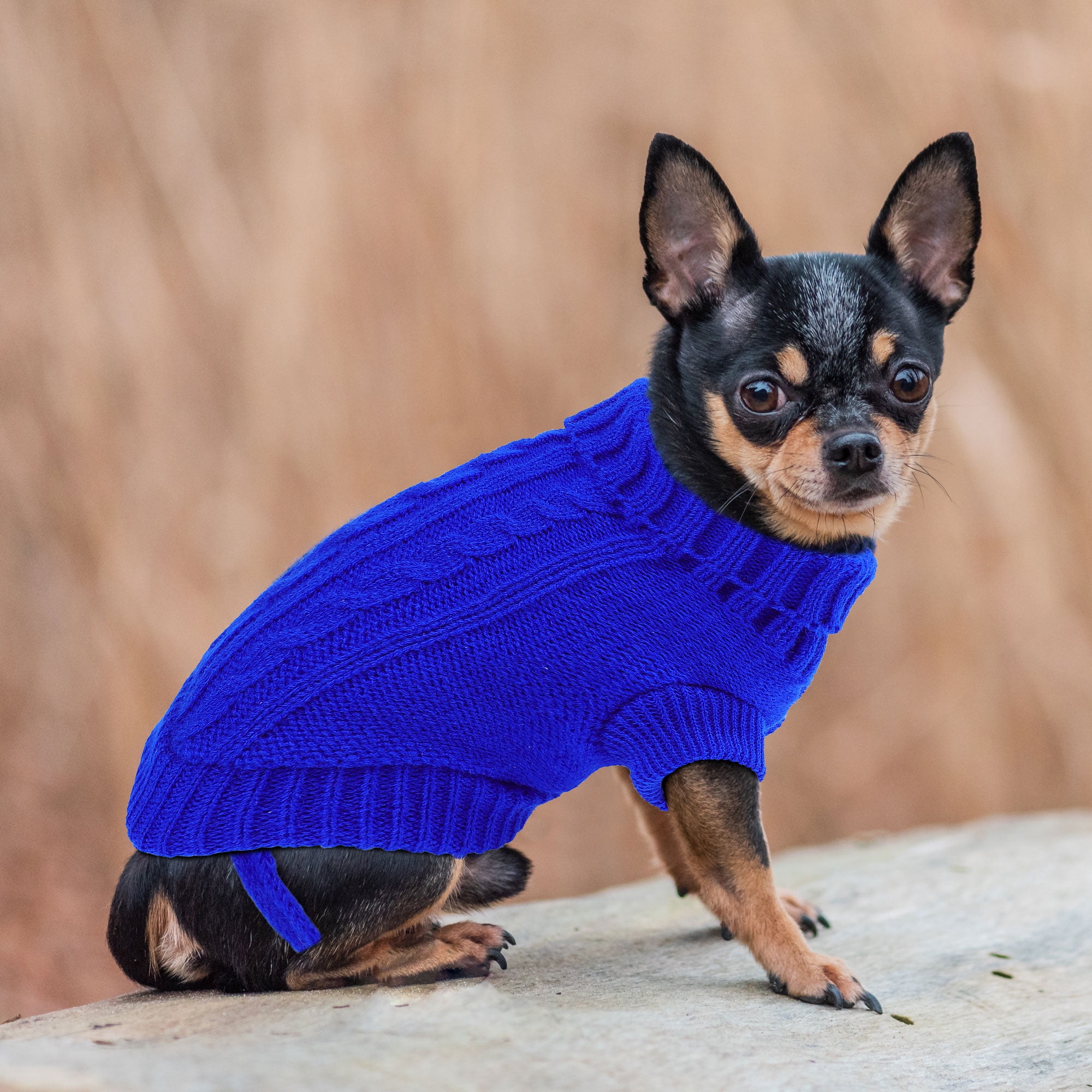 Unique Bargains Small Dog Sweater Thick Twisted Knit Pullover Turtleneck Pet Dog Clothes