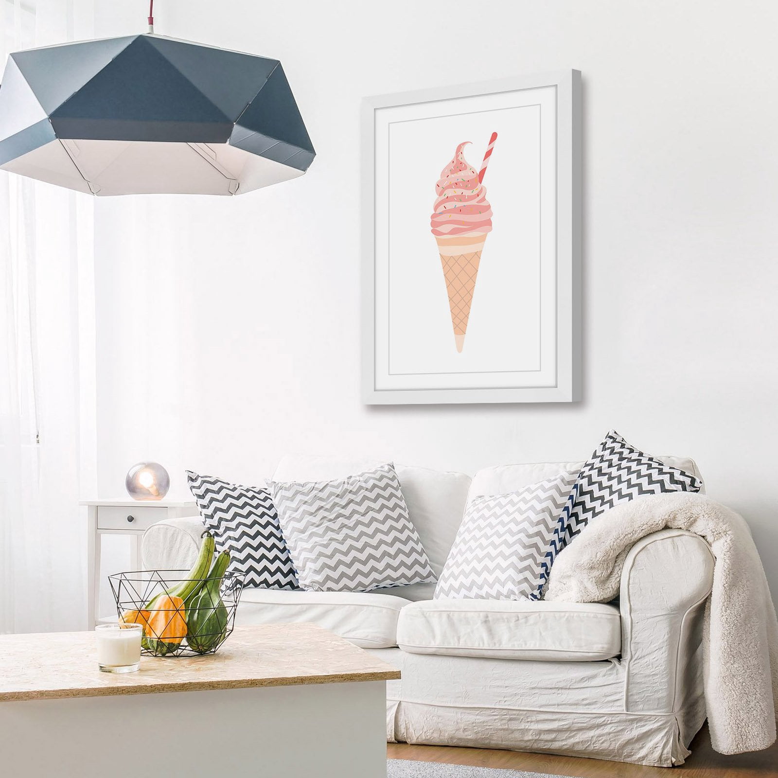 "Pink Cone" Framed Painting Print