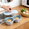 thumbnail image 4 of Egg Poacher Microwave, 2 Egg Capacity Microwave Egg Cooker, Poached Egg Maker Dishwasher Safe Designed for Quick Poached Egg Preparation (Blue), 4 of 6