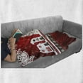 thumbnail image 6 of Christmas Soft Flannel Fleece Throw Blanket, Winter Holidays Theme Gingerbread House Trees and Snowflakes Artwork Print, Cozy Plush for Indoor and Outdoor Use, 70" x 90", White Red, by Ambesonne, 6 of 6