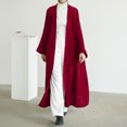 thumbnail image 2 of IROINNID Women's Leisure Long Solid Color Cardigan Long Sleeve Outwear, Wine, 2 of 6