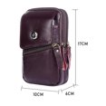thumbnail image 3 of Bolso de Cuero Btafrte para Hombres Con Vertical Cuero Suave Granate, 3 of 8