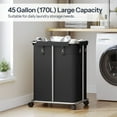 thumbnail image 5 of HOOBRO 170L Laundry Basket with Wheels, 45 Gallons Rolling Laundry Hamper, Narrow Slim Laundry Sorter with Removable Oxford Fabric Bag, Laundry Room, Dorm Room, Bedroom, Black BB05XY01, 5 of 9