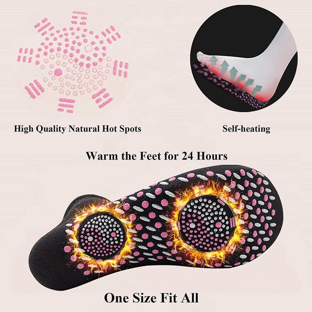 Pares de calcetines calefactables , calcetines de algodón para hombres y mujeres, calcetines de nieve, calcetines cálidos de invierno para mujeres y hombres, calcetines térmicos para pies