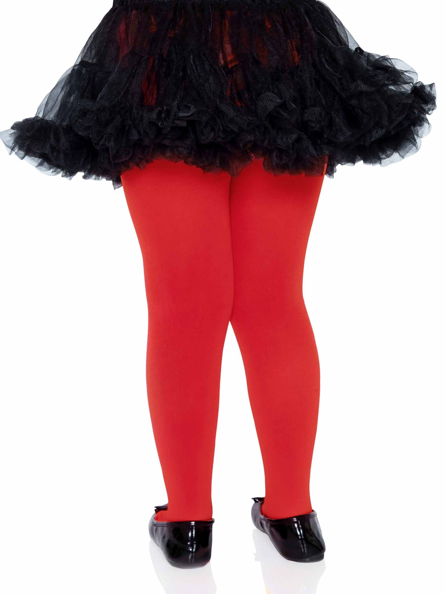 Leg Avenue Children's Girls Opaque Tights, Size 4-6, Red
