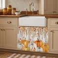 thumbnail image 2 of Orange White Pumpkin Fall Cabinet Curtains 28''x35'', Thanksgiving Weeping Leaves Sink Base Skirt for Bathroom Kitchen Under Desk, Laundry Privacy Drape Waterproof Closet Dishwasher Curtains, 2 of 9