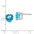 thumbnail image 4 of Primal Gold 14 Karat White Gold Blue Topaz Heart Stud Earrings, 4 of 4