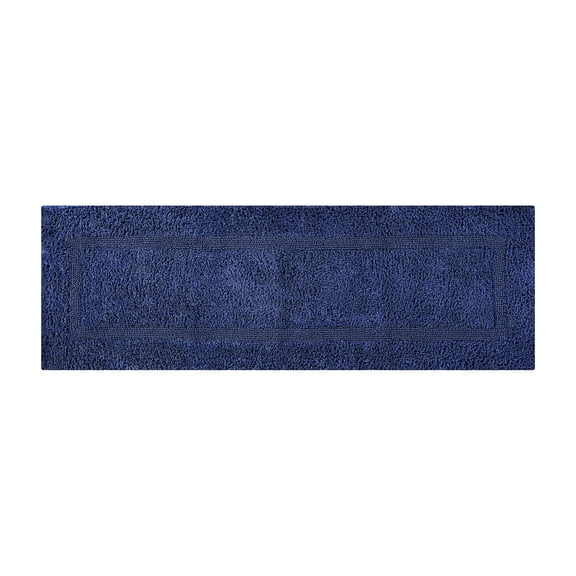 Better Trends 20" x 60" Premium Bathroom Runner Mat, 100% Cotton Tufted Bathroom Rug, Water Absorbent, Reversible Bath Mat Machine Washable (Navy) Lux Collection