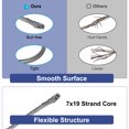 thumbnail image 3 of 3/32" (2.5mm) 50ft (16m) 304 Stainless Steel Cable Wire Rope 7 x 19 Strands Aircraft Wire for Outdoors Decking, 3 of 5