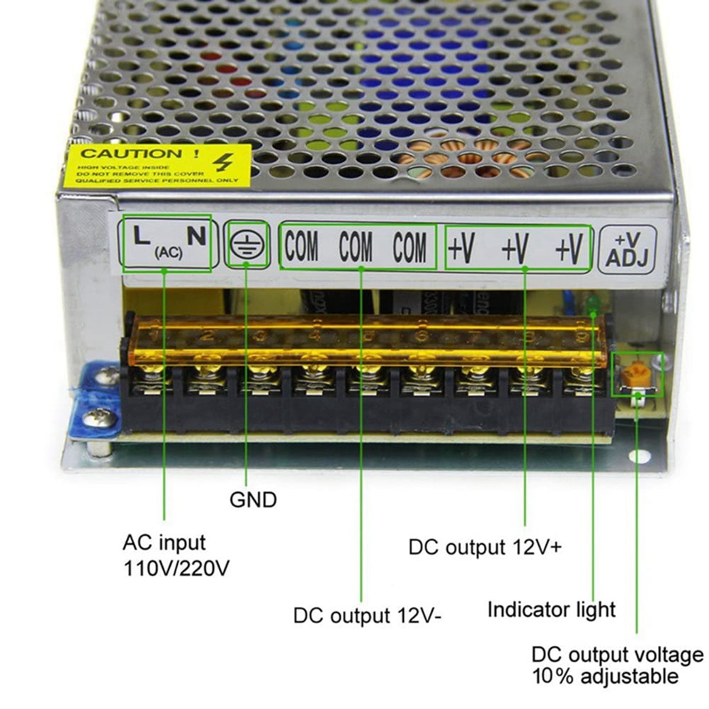 DC 12V 20A 240W Power Supply Transformer Switch AC 110V / 220V to 20Amp Switching Adapter Converter LED(20A)