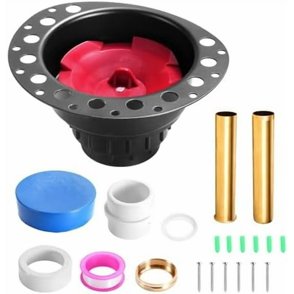 Freestanding Tub Drain Rough-in Kit, Bathtub Drain Kit with PVC Adapter and Brass Tail Pipes, Compatible with Free Standing Bathtubs, Copper Bathtub and Floor Mounted Bathtub$$Tools & Hardware Other