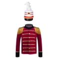 thumbnail image 1 of iiniim Garçons Enfants Costume de Performance de Fanfare Uniforme d'Équipe Veste à Manches Longues à Franges Fête à Thème d'Halloween Rouge 4, 1 of 7