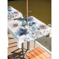 thumbnail image 6 of Outdoor Tablecloth with Umbrella Hole, Navy Blue Floral Spillproof Waterproof Outdoor Table Cover, Watercolor Flowers Farmhouse Patio Tablecloths for Party/Garden/Picnic, Square 54"x54", 6 of 9