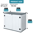 thumbnail image 2 of Uforic Large Outdoor Storage Shed, 47 Cu Ft Resin Tool Shed Without Shelves, Waterproof Storage with Built-In Floor for Trash Cans, Garden Tools and Lawn Mowers, Lockable Design, Light Gray, 2 of 10