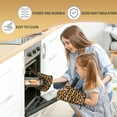 thumbnail image 4 of Brown Leopard Print Oven Mitts Pot Holders Set of 2, Kitchen Heat Resistant Hot Pads for Women Men Cooking BBQ Baking, 4 of 6