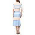 thumbnail image 3 of INSPIRE CHIC Women's Knit Striped Dresses Short Sleeve Midi Ribbed Sweater Dress S Light Blue, 3 of 5