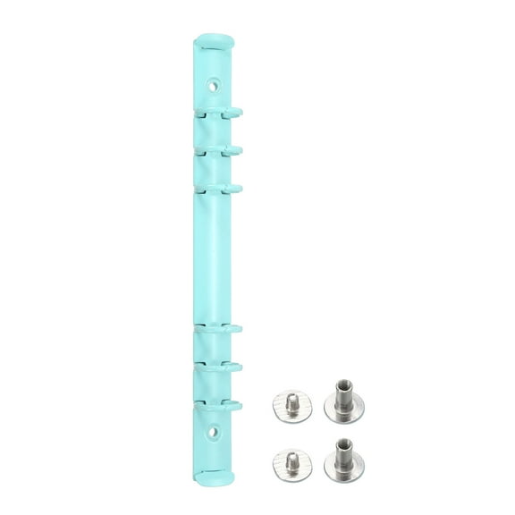 Uxcell A5 6-Hole Ring Binder Mechanisms, 1 Set Binder Spines Replacement for Office Planners Documents Recipes Organization Storage, Blue