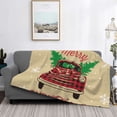 thumbnail image 2 of Goofa Christmas Vintage Red Truck Pattern Fleece Throw Blanket for Couch, Soft Checkered Flannel Blanket for Sofa, Warm Cozy Decorative Blanket Fall Decor Gift-60"x50", 2 of 6