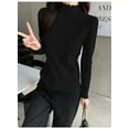 thumbnail image 1 of Chandail Basique d'Automne pour Femmes, Chandail Élastique Doux, Couleur Unie, Slim, 1 of 5