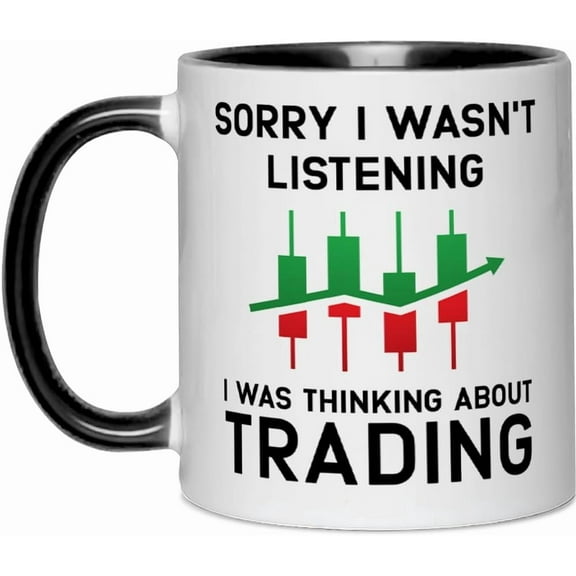 Funny Gifts for Stock Trader, Stock Market Day Trader Coffee Mug, Birthday Christmas Gifts for Stock Broker Jobber Share Broker Investor Swing Traders Tea Cup 11 OZ
