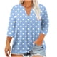 thumbnail image 2 of mfyjkho Tops Para Mujer, Blusa Informal Con Cuello En V Y Mangas 3/4 Para Mujer, Talla Grande, Estampada, Moderna Y Cómoda. Tops Y Blusas Para Mujer Xxl, 2 of 5