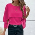 thumbnail image 2 of fatyb Women's Elegant Blouses Ruffle Casual Chiffon Shirts Layered Loose Dressy Flowy Tops for Women, 2 of 8