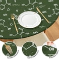 thumbnail image 4 of Math Equations Molecule Icons Green Pattern Round Fitted Tablecloth with Elastic Edge,Dining Table Cover Waterproof,Outdoor Round Tablecloth for Camping,Dining,Indoor and Outdoor, 4 of 7