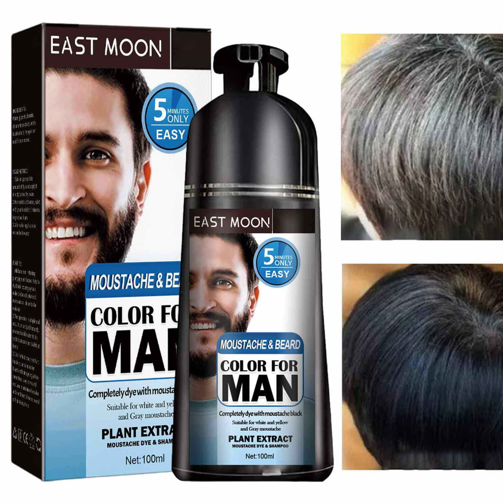 Beard Dye Shampoo | 3.53oz Hair Shampoo | Conditioner For Men With Light Shades Gradually Reduce Grey And White Hair Color - Walmart.com