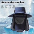 thumbnail image 4 of Sunsanly Sun Hats for Men Women Fishing Hat UPF 50+ Breathable Wide Brim Summer UV Protection Hat-Navy Blue, 4 of 8