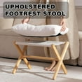 thumbnail image 6 of Ottoman Foot Rest, Bamboo Foldable Stool, Foot Stools Small Ottman with Upholstered, for Bedroom Living Room, 6 of 7