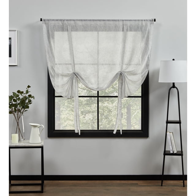 Exclusive Home Rideaux Ombre à Nouer avec Poche à Tige Transparente Belge, 54X63, Argent
