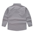 thumbnail image 4 of Pandaie Boys' Long Sleeve Dress Shirts Collared Button Down Casual Shirts Solid Color School Uniform Tops with Chest Pocket 13-14 Years Grey, 4 of 9