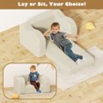 thumbnail image 4 of XJD Fold-Out Kids Sofa, Kids Couch Chair, 2-in-1 Children Convertible Sofa to Lounger, Extra Soft Flip-Out Toddler Couch for Siting and Sleeping, for Bedroom and Playroom, Gray, 4 of 8