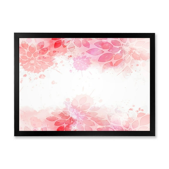 Designart 'Abstract Splashes of Pink Flowers II' Modern Framed Art Print