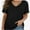 Black, variant on Women's V Neck Oversized T-Shirts Summer Short Sleeve Shirts Loose Casual Tops Tee