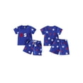 thumbnail image 2 of Cenuakty 2Pcs Toddler Boy Outfit Independence Day Short Sleeve Crew Neck Star Print Tops and Shorts Set, 2 of 9