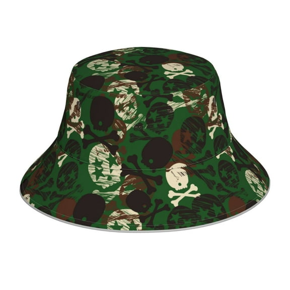 Balery Camouflage Skull Sun Hats for Men Women Bucket Hat UPF 50 Buckey Hat Boonie Hat Foldable UV Protection Hiking Beach Fishing Summer