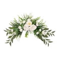 thumbnail image 1 of Arco de flores artificiales para boda, guirnalda floral para dintel de puerta, 50 x 25 cm Blanco, 1 of 9