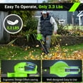 thumbnail image 4 of SEYVUM Cordless Leaf Blower - 20V Electric Blower with 2 X 2.0Ah Batteries and Charger, 3 Speed Mode, Lightweight Battery Powered for Lawn Care, Blowing Leaves and Dust, Etc., 4 of 9