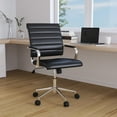 thumbnail image 3 of Merrick Lane Black Mid-Back Faux Leather Home Office Chair With Pneumatic Seat Height Adjustment And 360° Swivel, 3 of 15